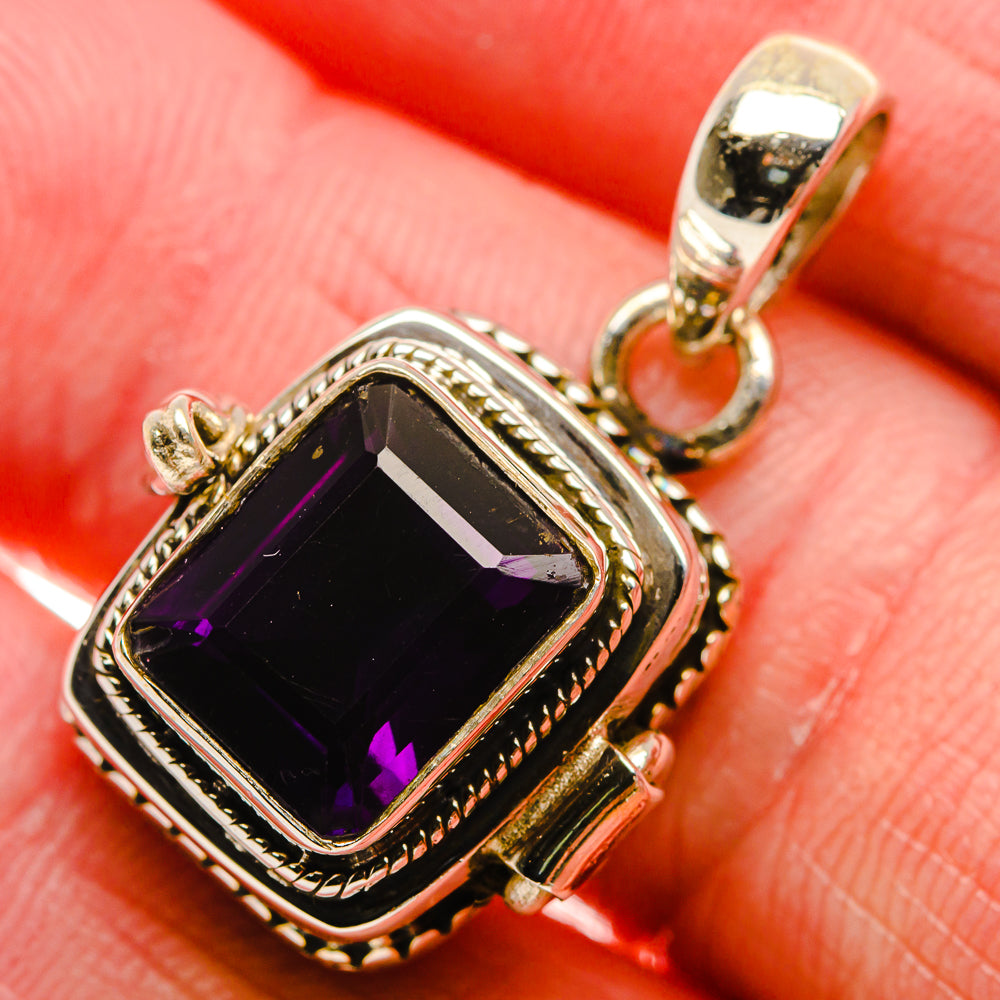 Poison Faceted Amethyst Pendant 1 1/8" (925 Sterling Silver) PD37542
