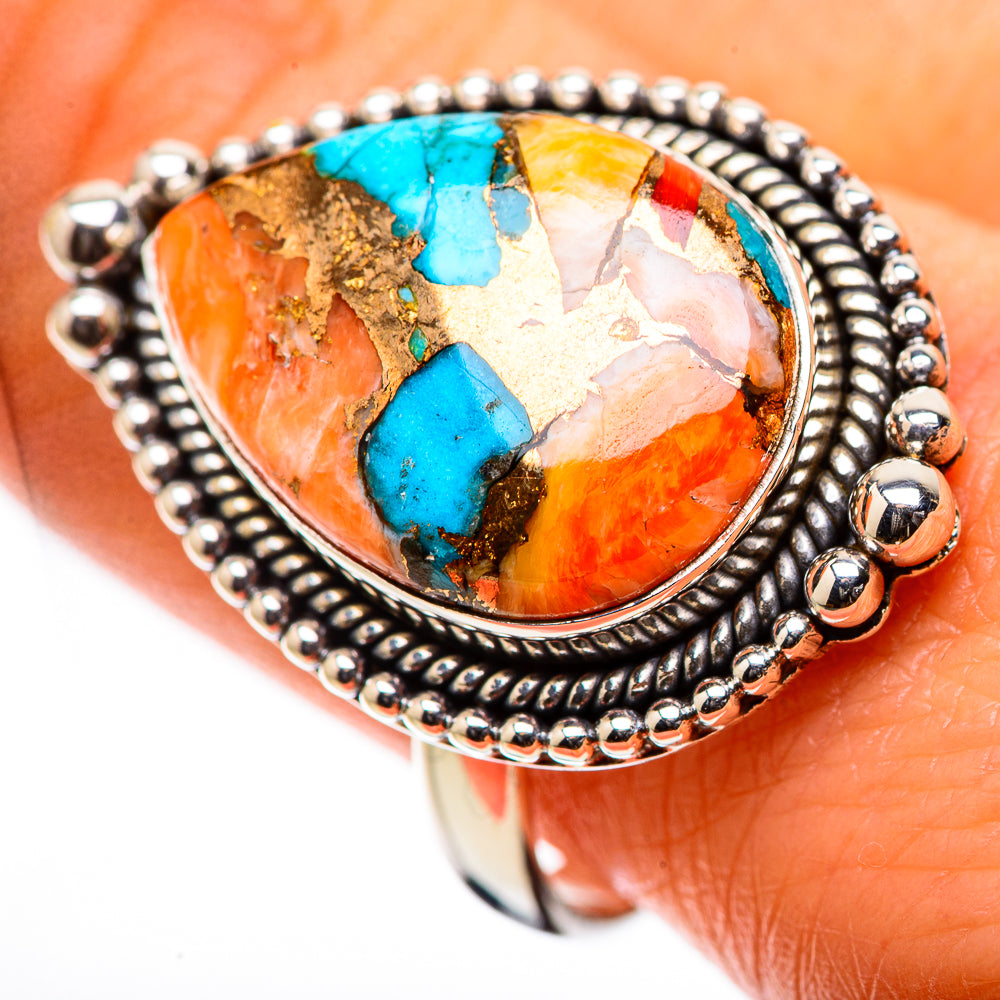 Anasilvercos Spiny Oyster Turquoise Ring Size 10 (925 Sterling Silver)
