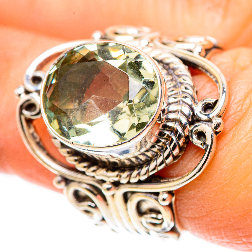 Faceted Green Amethyst 925 Sterling Silver Ring Size 6.5 (925 Sterling Silver) RING137649