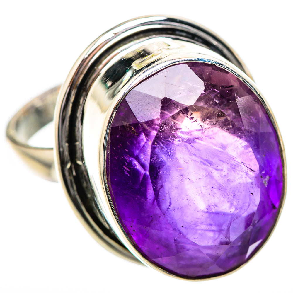 Large Faceted Amethyst Ring Size 9.5 (925 Sterling Silver) RING135957