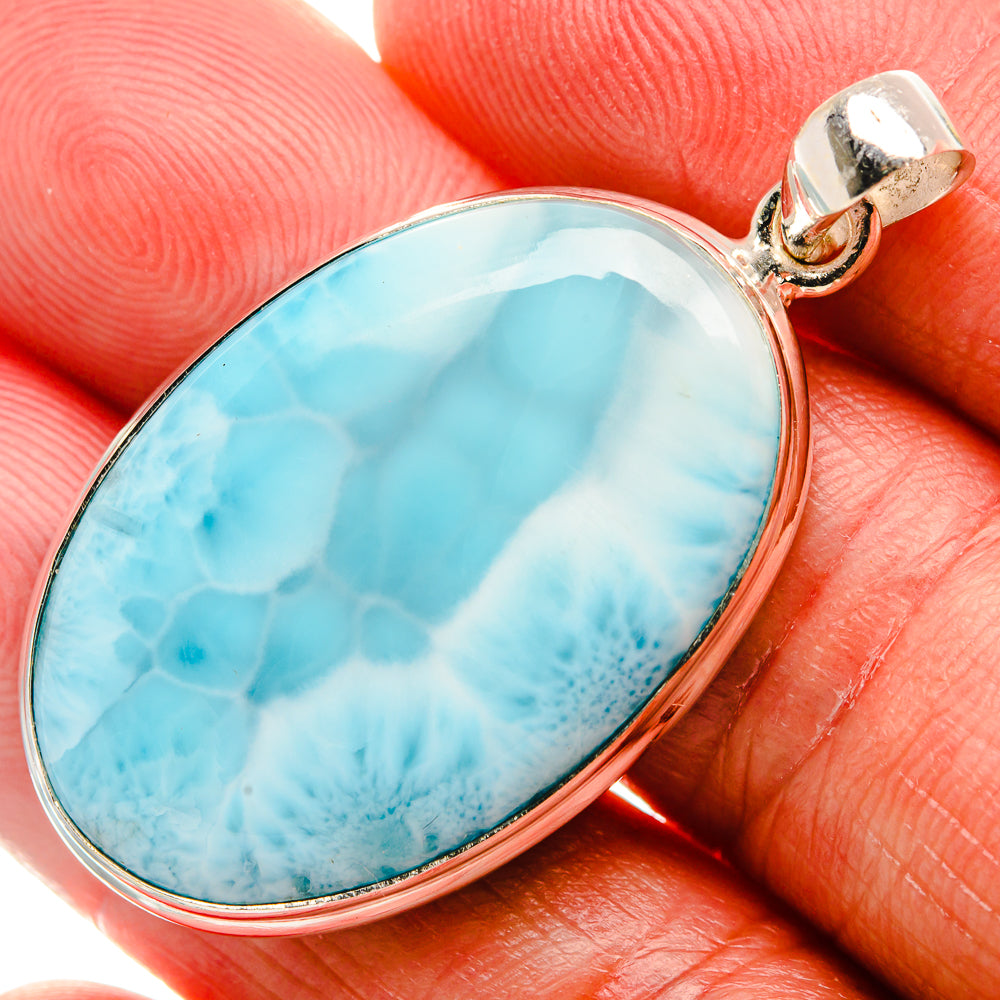 Larimar Pendant 1 3/4" (925 Sterling Silver) PD37138