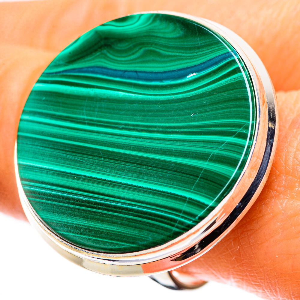 Huge Malachite Ring Size 9 (925 Sterling Silver) RING136078