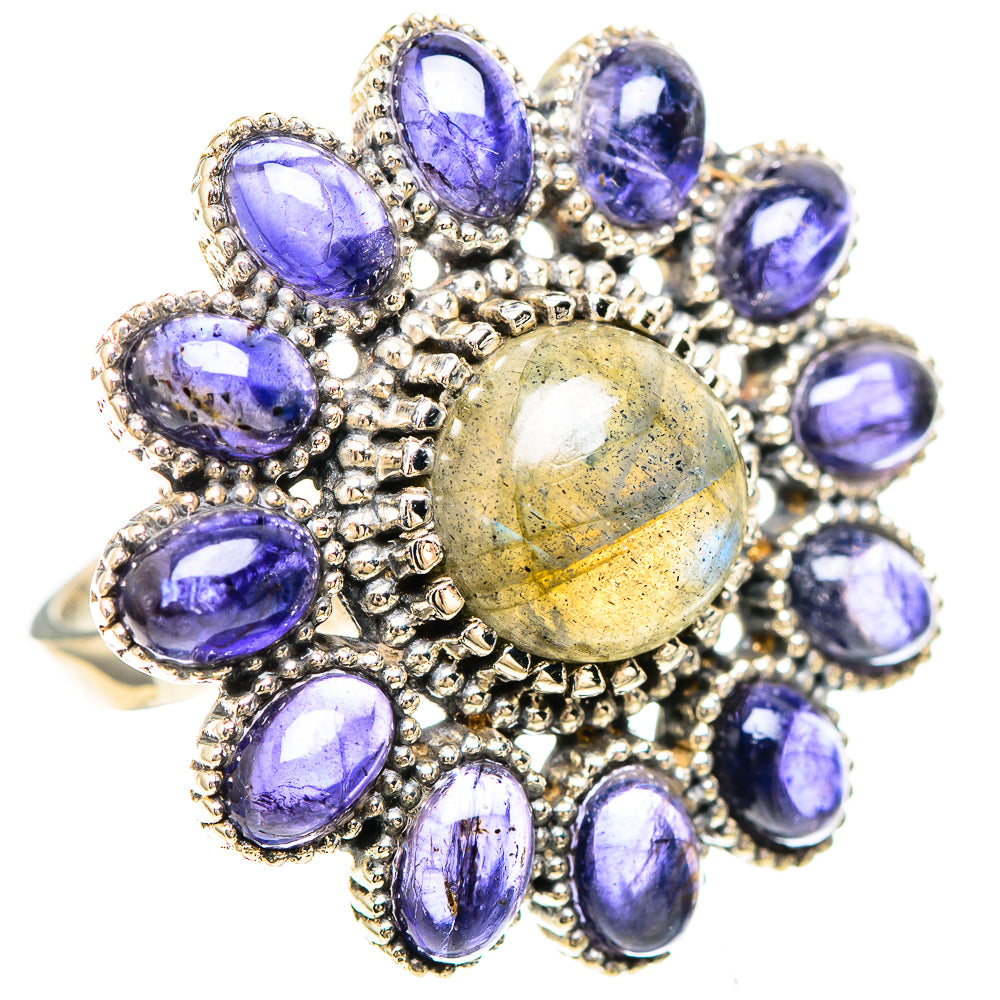 Large Labradorite, Tanzanite 925 Sterling Silver Ring Size 8.25 (925 Sterling Silver) RING137322