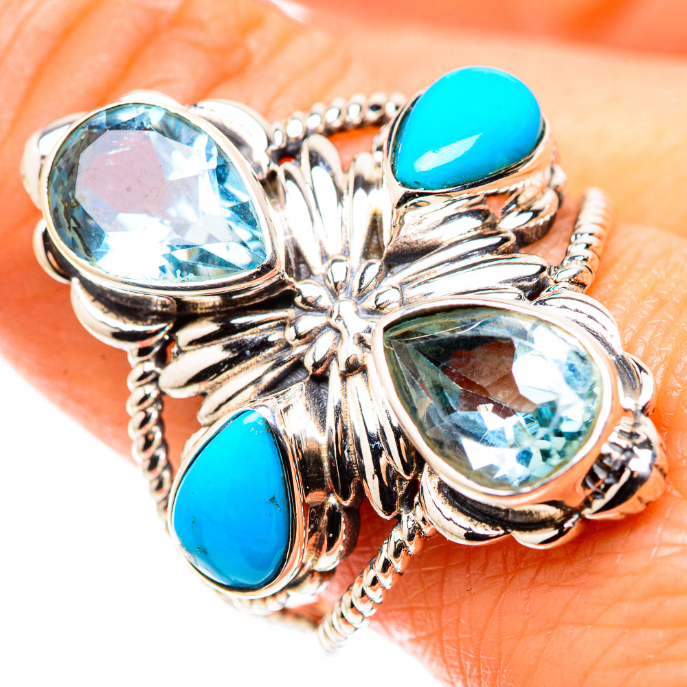 Blue Topaz, Sleeping Beauty Turquoise Ring Size 10 (925 Sterling Silver) RING134947