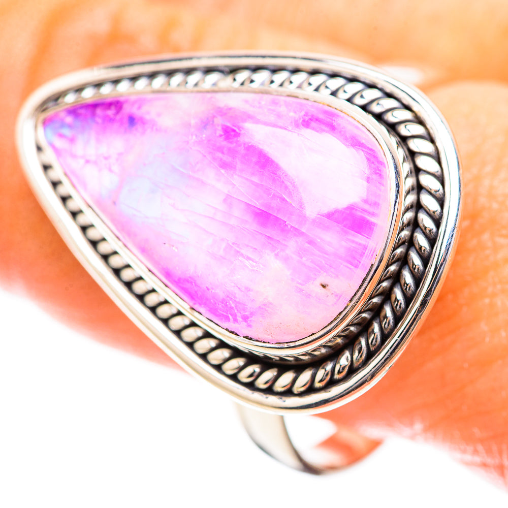 Pink Moonstone Ring Size 10.75 (925 Sterling Silver) RING136215