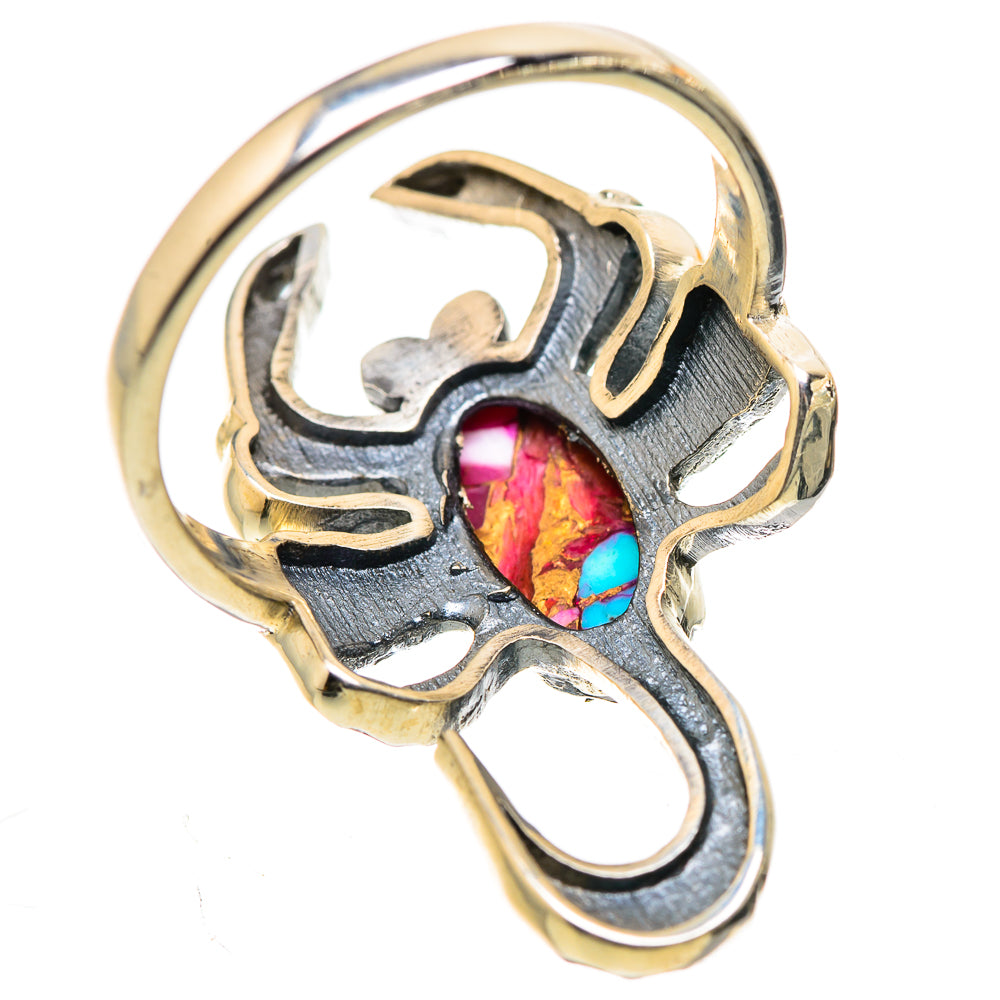 Kingman Pink Dahlia Turquoise Ring Size 9 (925 Sterling Silver) RING135415