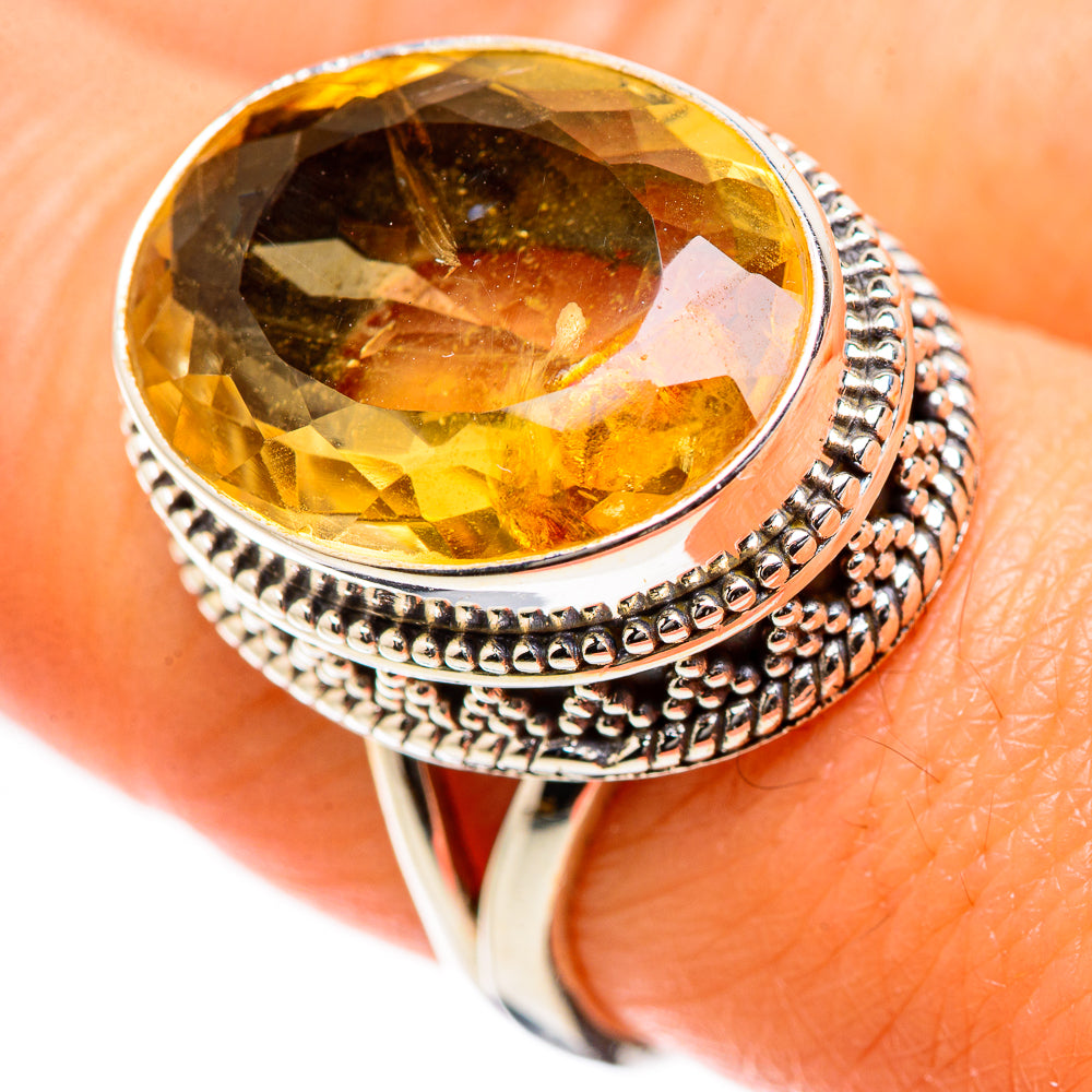 Faceted Citrine Ring Size 8 (925 Sterling Silver) RING135401