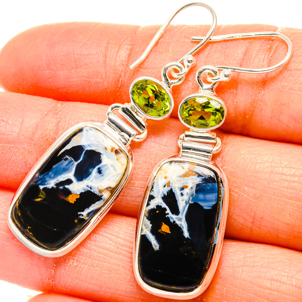 Pietersite, Peridot Earrings 2" (925 Sterling Silver) EARR431618
