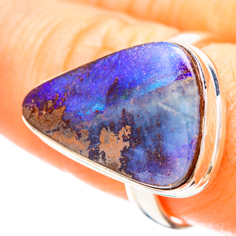 Australian Boulder Opal Ring Size 9 (925 Sterling Silver) RING137052