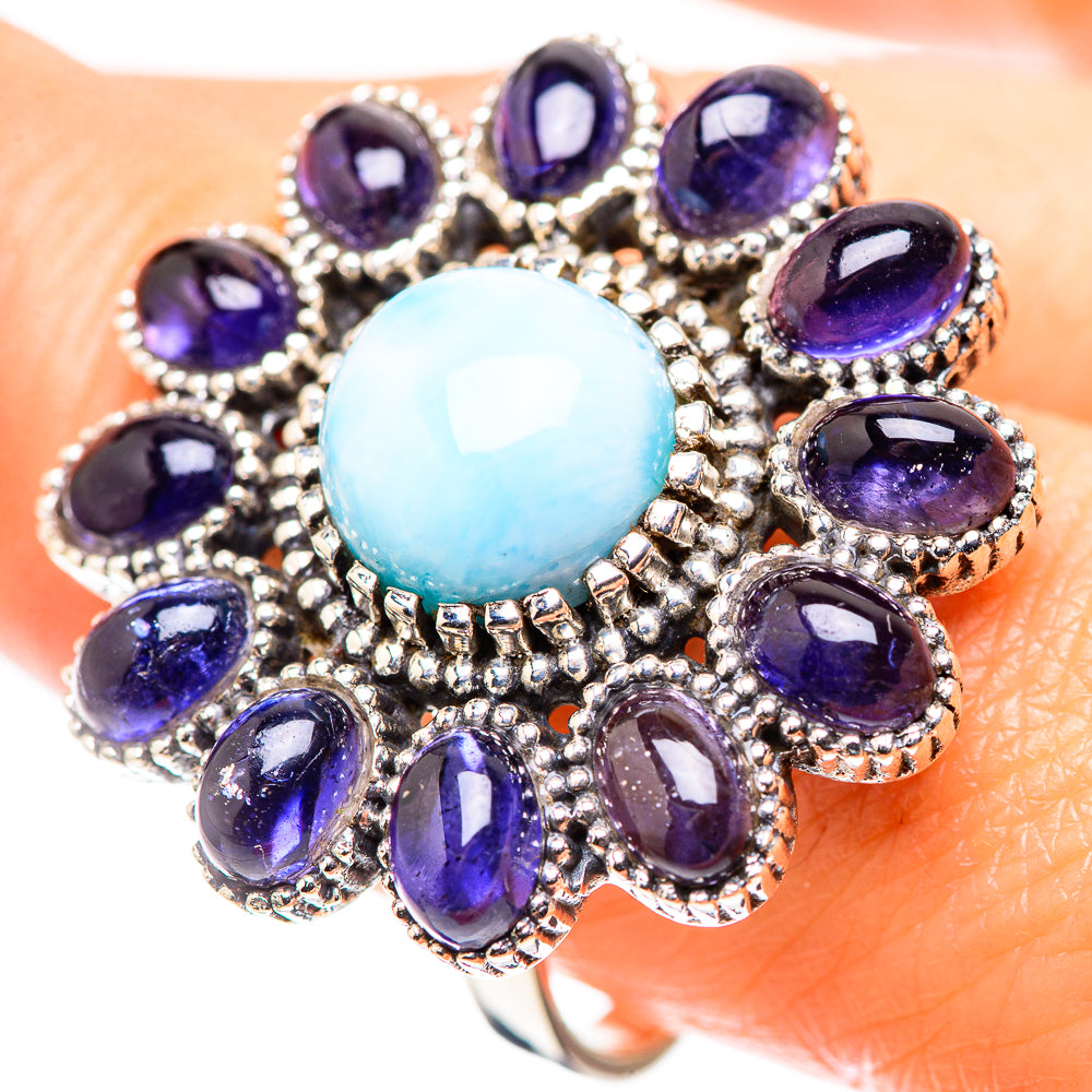 Large Larimar, Tanzanite Ring Size 10 (925 Sterling Silver) RING136955