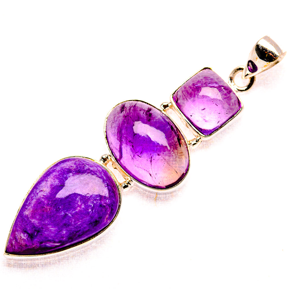 Charoite, Ametrine, Amethyst Pendant 2 3/8" (925 Sterling Silver) PD37594