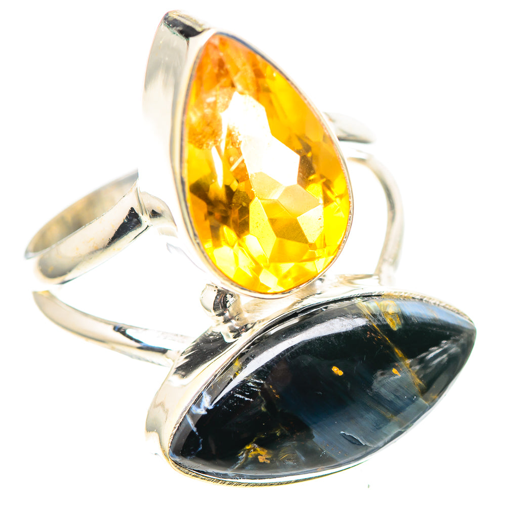 Large Pietersite, Citrine 925 Sterling Silver Ring Size 9.25 (925 Sterling Silver) RING137536
