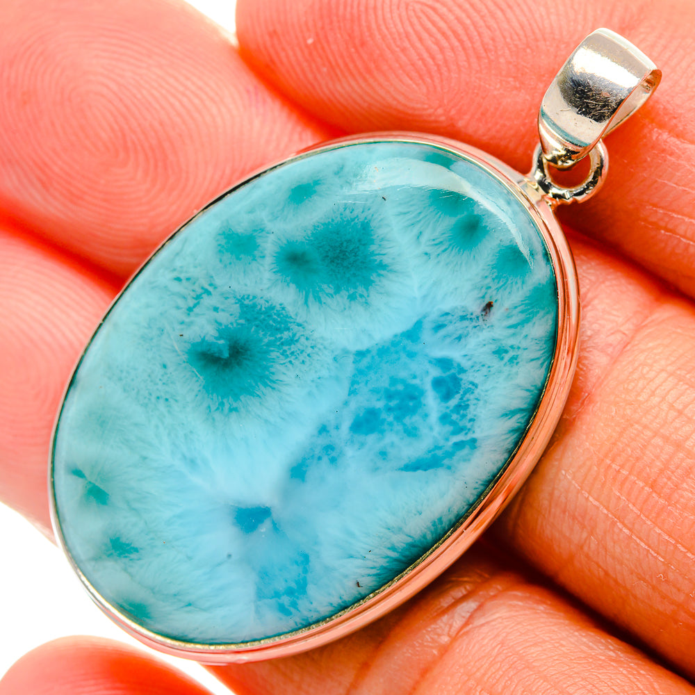 Larimar Pendant 1 7/8" (925 Sterling Silver) PD37445