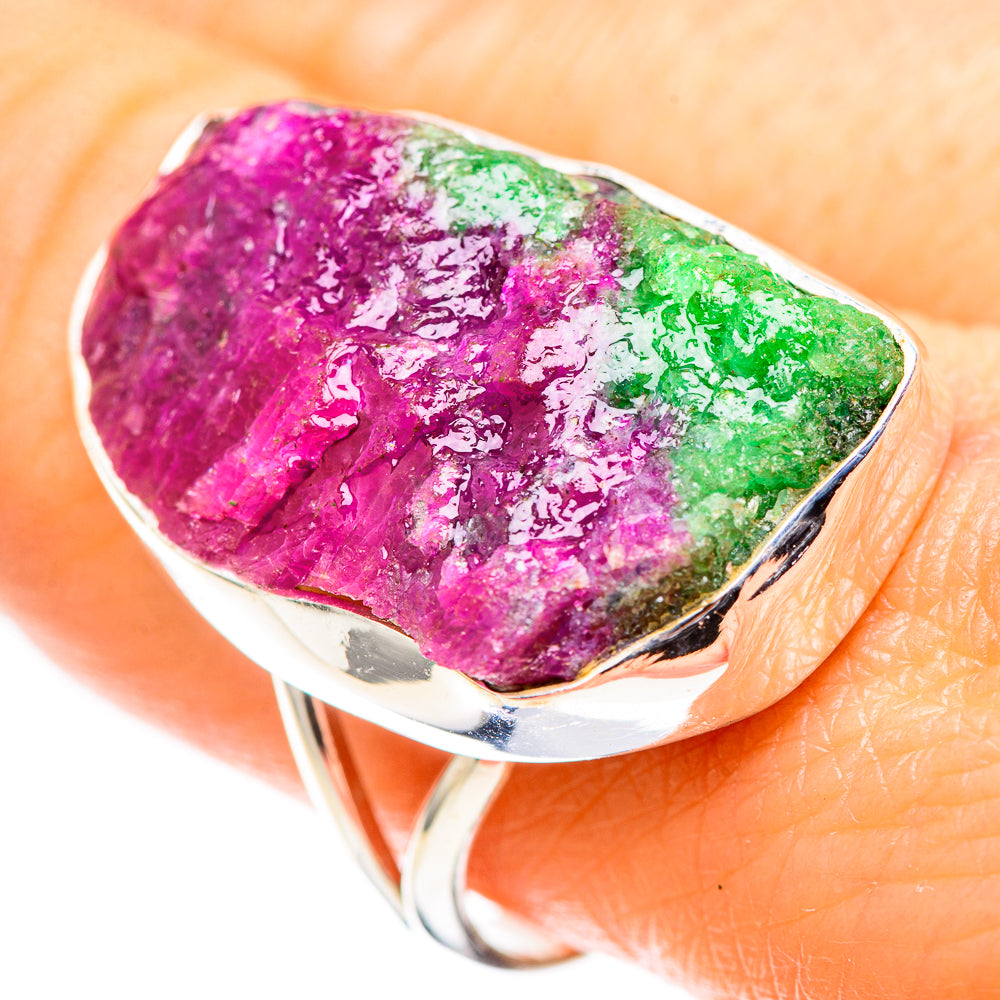 Large Rough Ruby Zoisite 925 Sterling Silver Ring Size 9.75 (925 Sterling Silver) RING137529