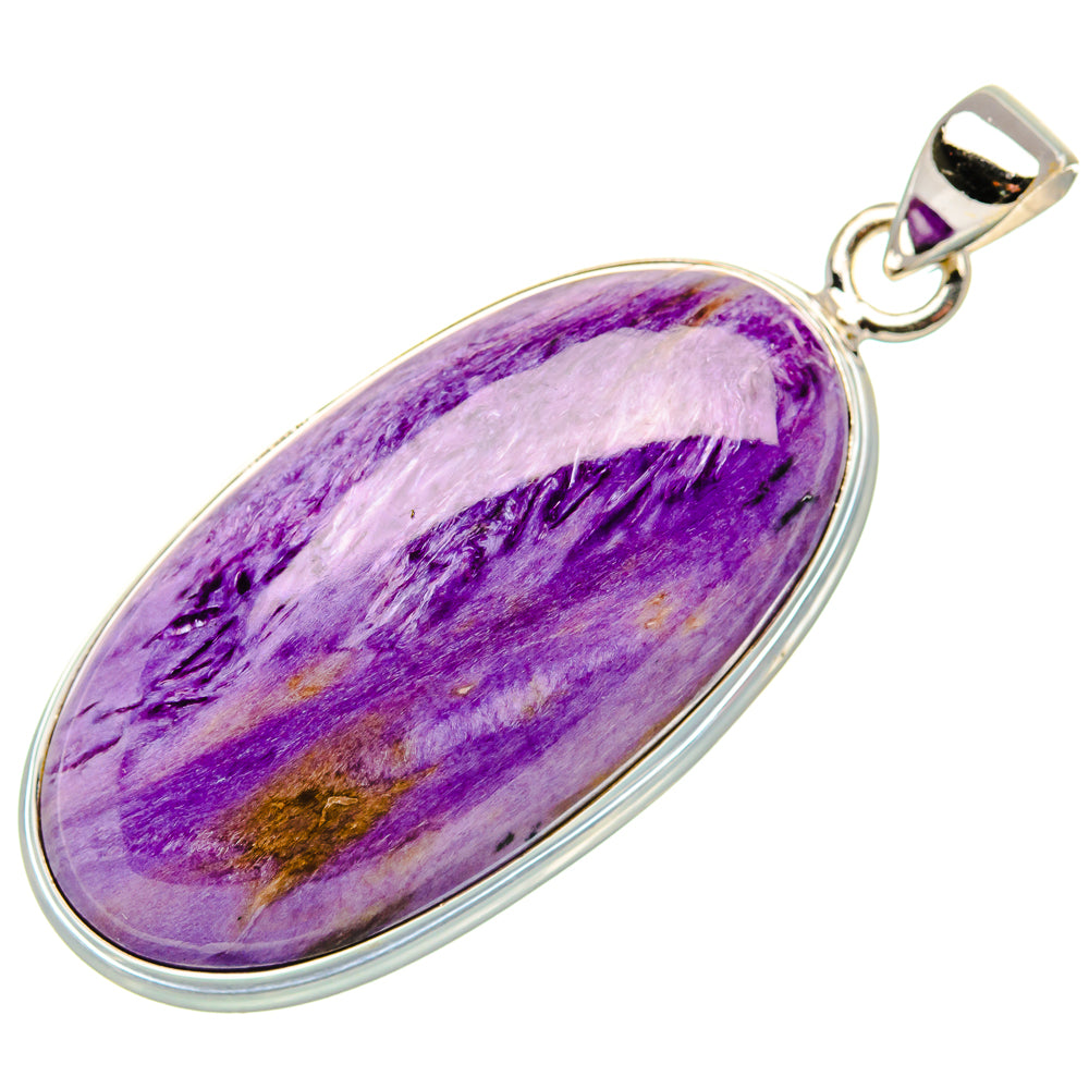 Charoite Pendant 1 7/8" (925 Sterling Silver) PD37458