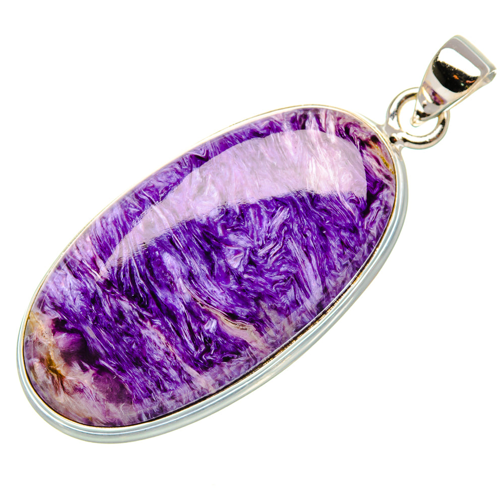 Charoite Pendant 2" (925 Sterling Silver) PD37565