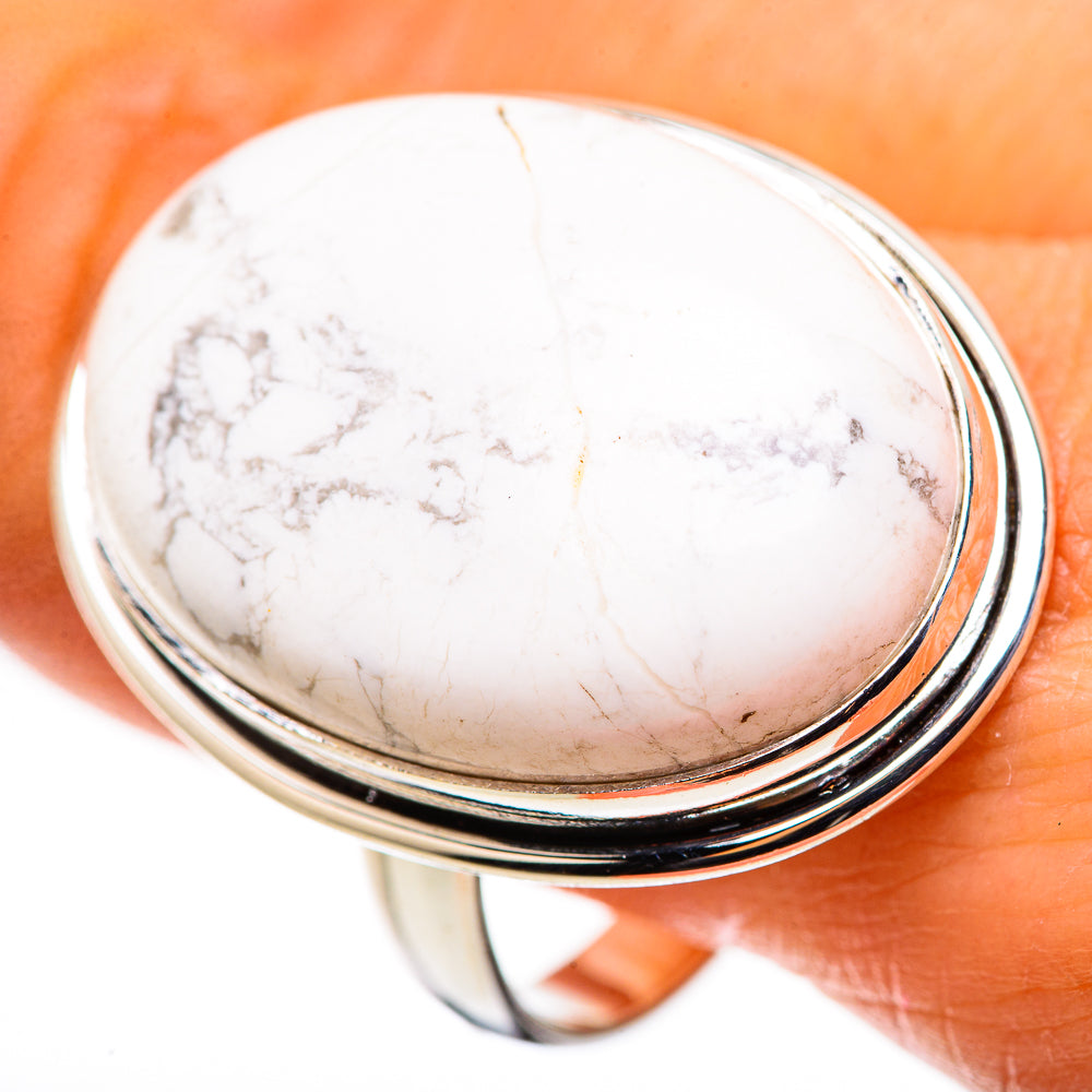 Large Howlite Ring Size 11.5 (925 Sterling Silver) RING134692