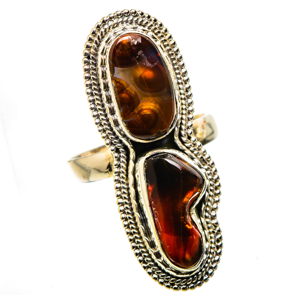 Anasilvercos Large Mexican Fire Agate Ring Size 8.75 (925 Sterling Silver)