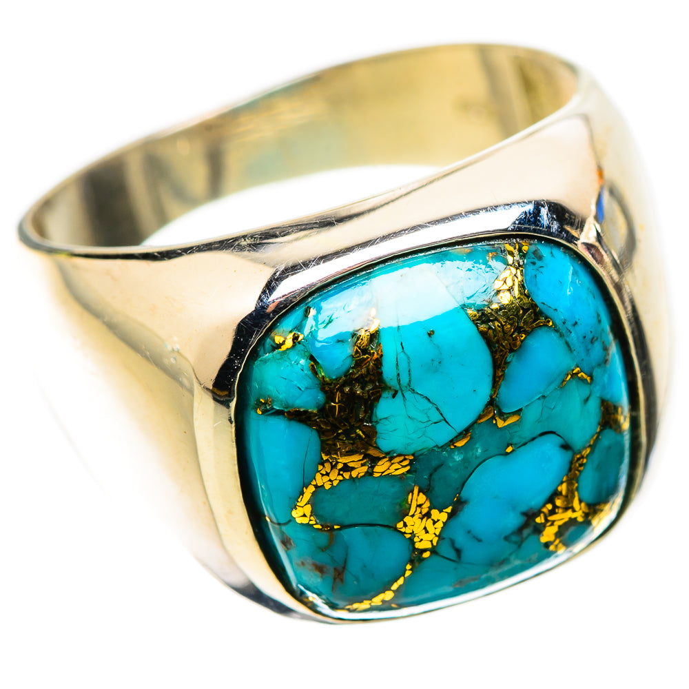 Anasilvercos Blue Copper Composite Turquoise Ring Size 9 (925 Sterling Silver)