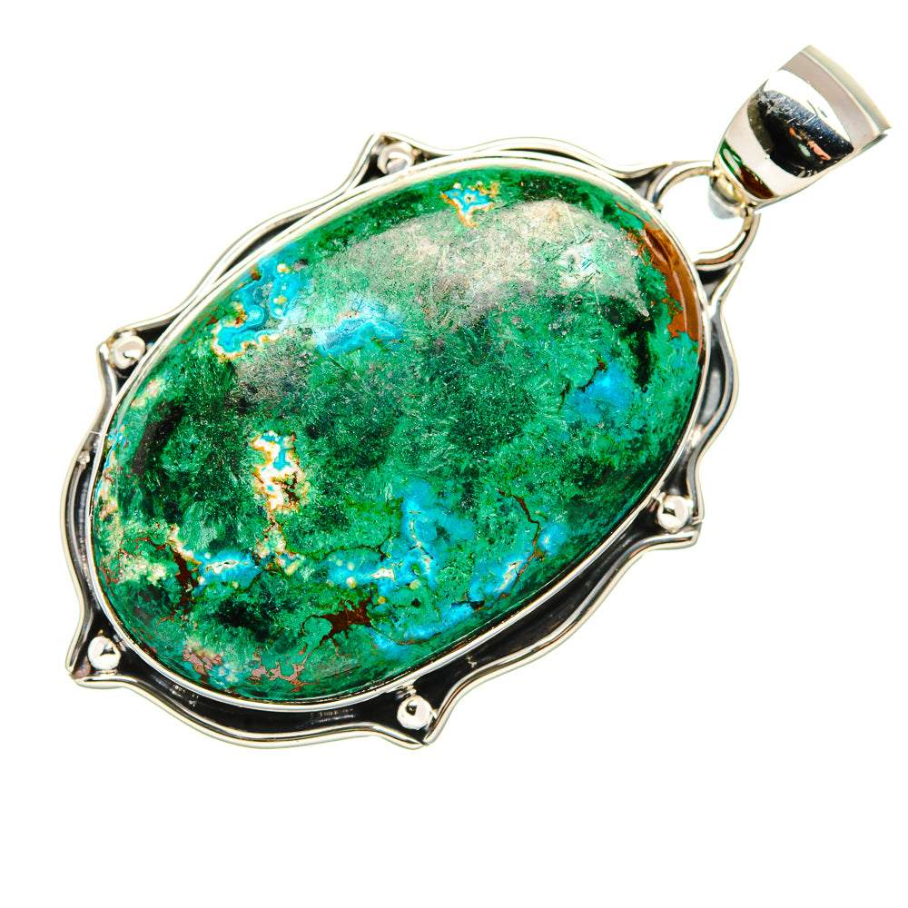 Malachite In Chrysocolla Pendant 2" (925 Sterling Silver) PD36311