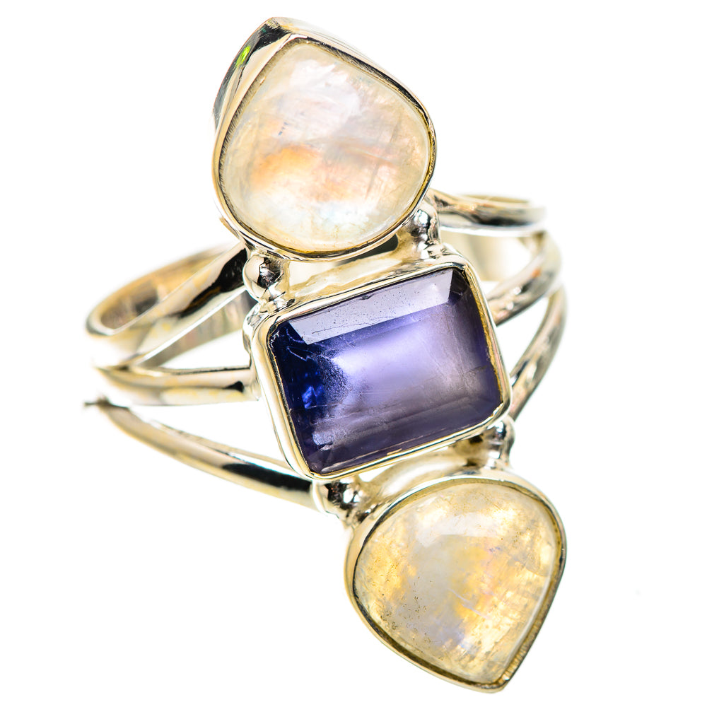 Anasilvercos Tanzanite, Rainbow Moonstone Ring Size 9 (925 Sterling Silver)
