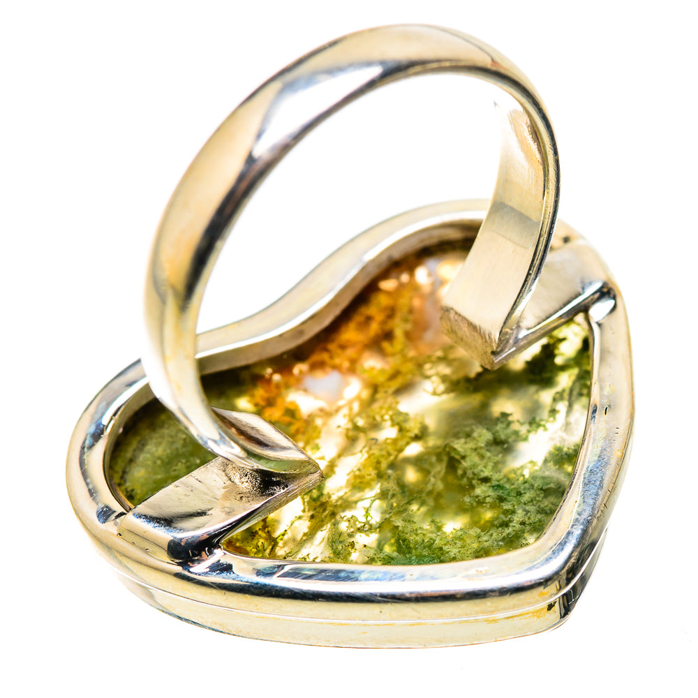 Green Moss Agate Ring Size 8 (925 Sterling Silver) RING134960