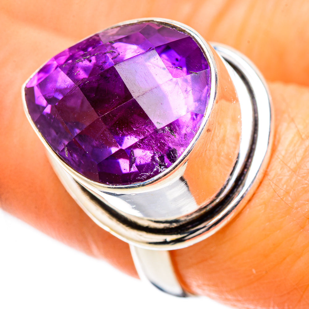 Faceted Amethyst Ring Size 7.25 (925 Sterling Silver) RING135285