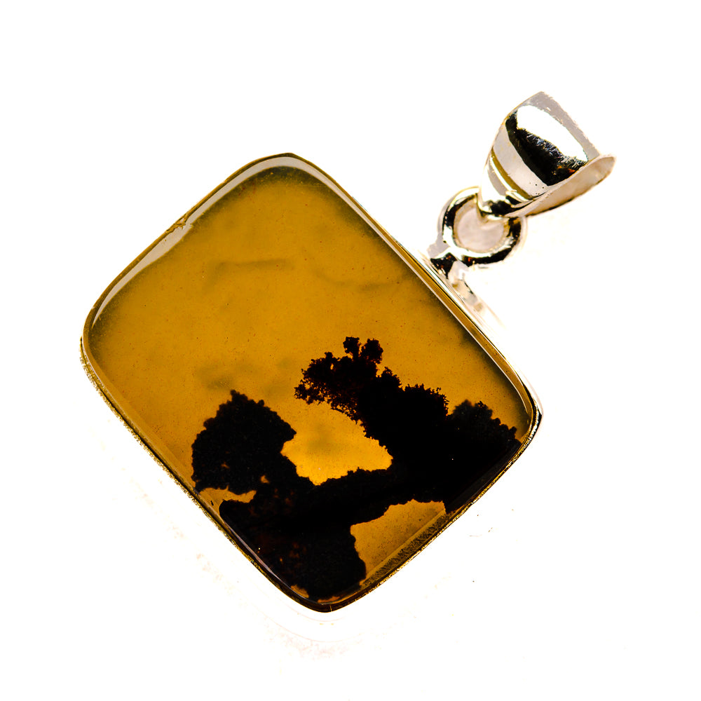 Scenic Dendritic Agate Pendant 1 1/4" (925 Sterling Silver) PD37348