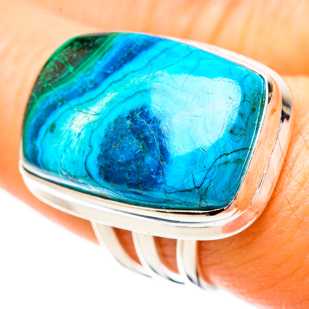 Malachite In Chrysocolla 925 Sterling Silver Ring Size 7.5 Ana Co R135238
