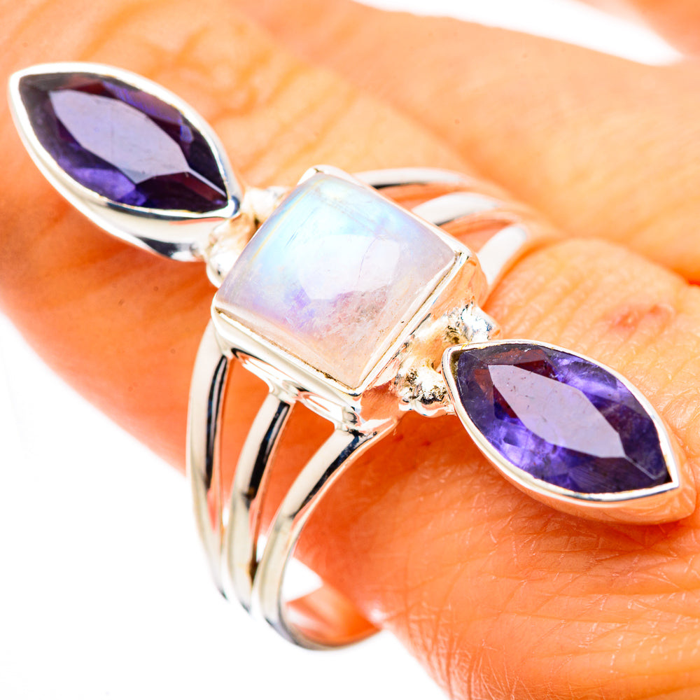 Rainbow Moonstone, Tanzanite Ring Size 10.75 (925 Sterling Silver) RING135195