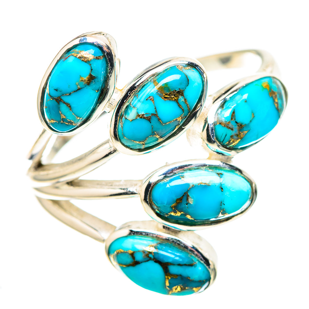 Blue Copper Composite Turquoise Ring Size 9.75 (925 Sterling Silver) RING136771