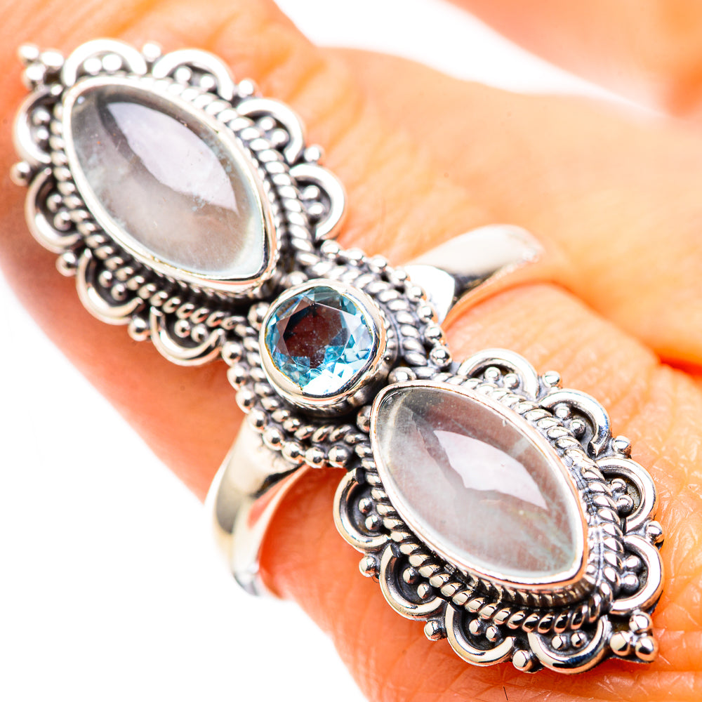 Large Natural Aquamarine, Blue Topaz 925 Sterling Silver Ring Size 9 (925 Sterling Silver) RING137587