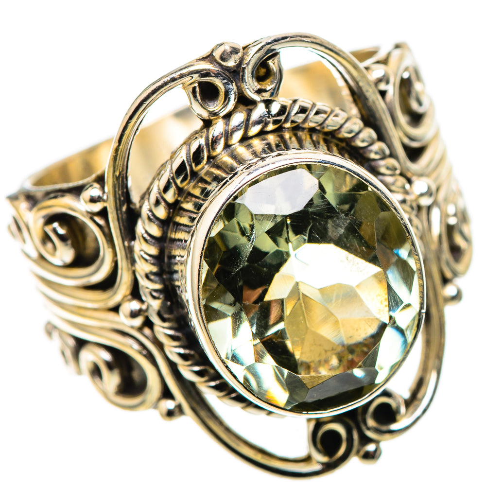 Faceted Green Amethyst 925 Sterling Silver Ring Size 7.5 (925 Sterling Silver) RING137624