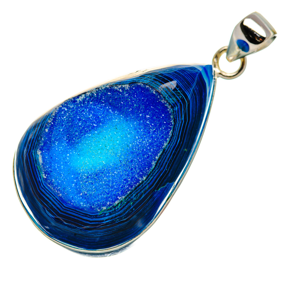 Blue Window Agate Pendant 1 7/8" (925 Sterling Silver) PD36992