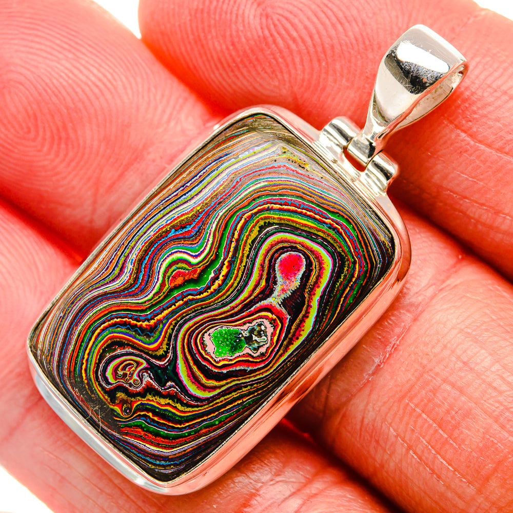 Fordite Pendant 1 5/8" (925 Sterling Silver) PD37119