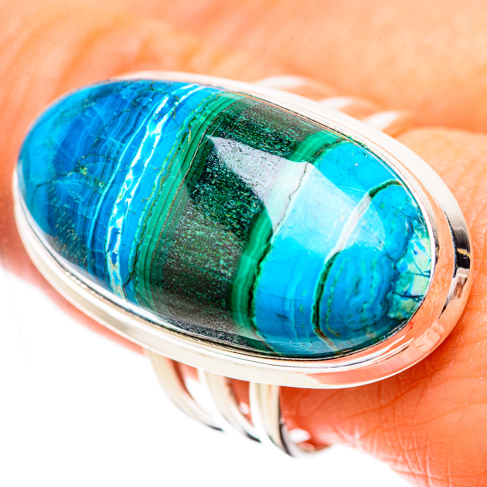 Large Malachite In Chrysocolla Ring Size 9.5 (925 Sterling Silver) RING135575