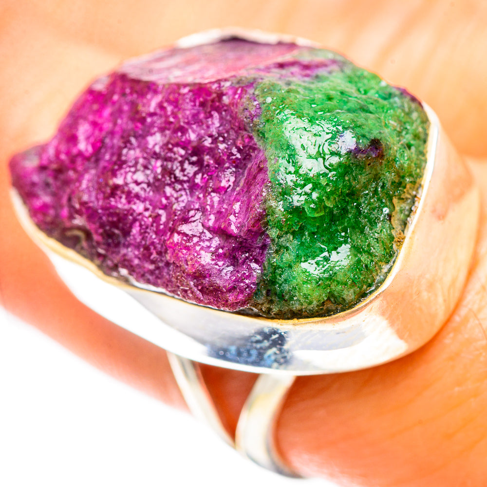 Large Rough Ruby Zoisite 925 Sterling Silver Ring Size 6.75 (925 Sterling Silver) RING137535