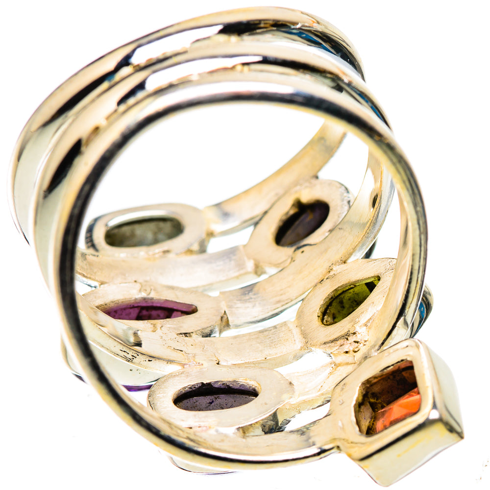 Garnet, Tanzanite, Peridot, Amethyst, Blue Topaz Ring Size 7 (925 Sterling Silver) RING136017