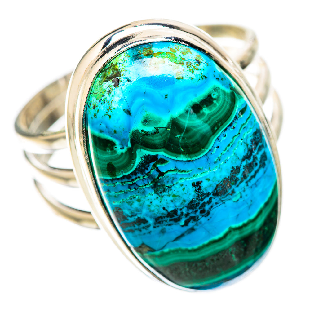 Large Malachite In Chrysocolla Ring Size 12.75 (925 Sterling Silver) RING135989