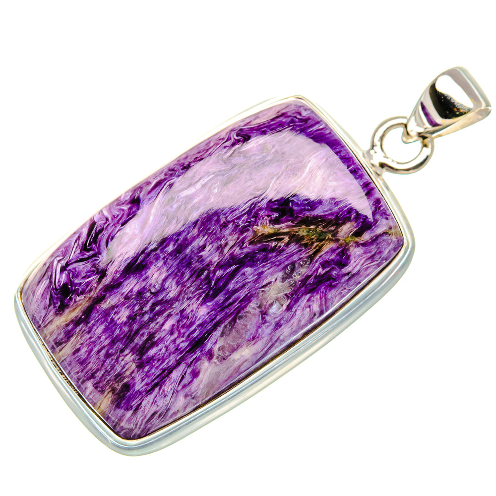Charoite Pendant 1 3/4" (925 Sterling Silver) PD37499