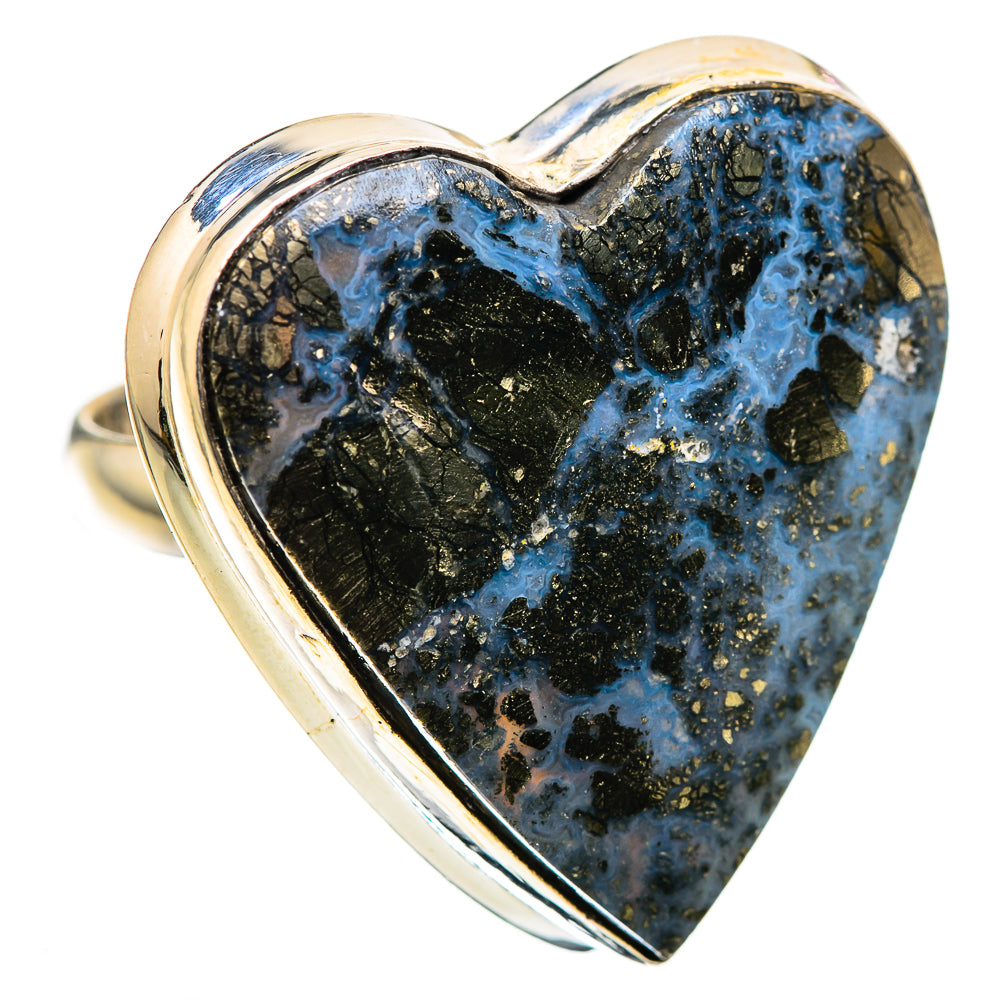 Large Pyrite In Black Onyx Ring Size 9 (925 Sterling Silver) RING136126