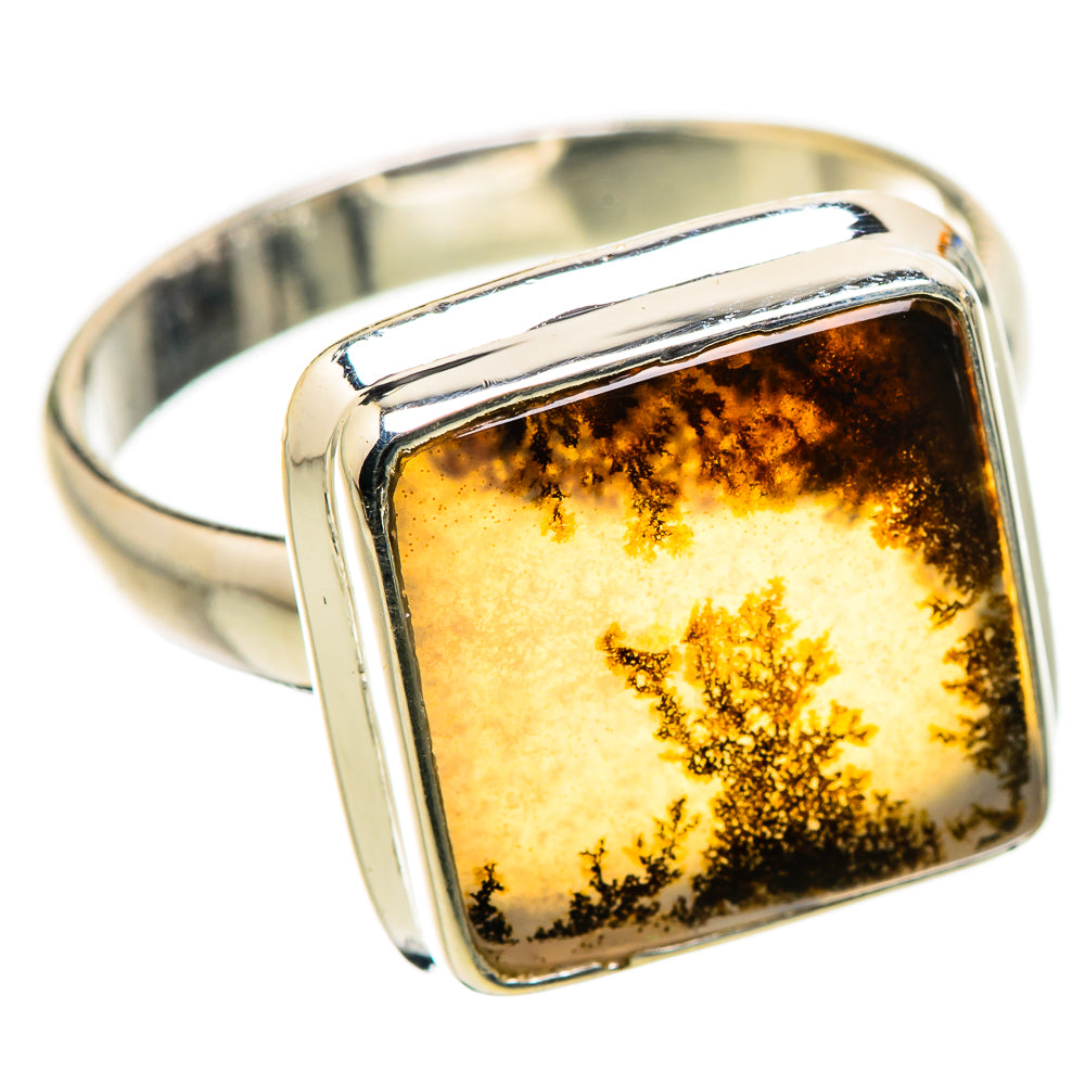 Anasilvercos Scenic Dendritic Agate Ring Size 9.75 (925 Sterling Silver)