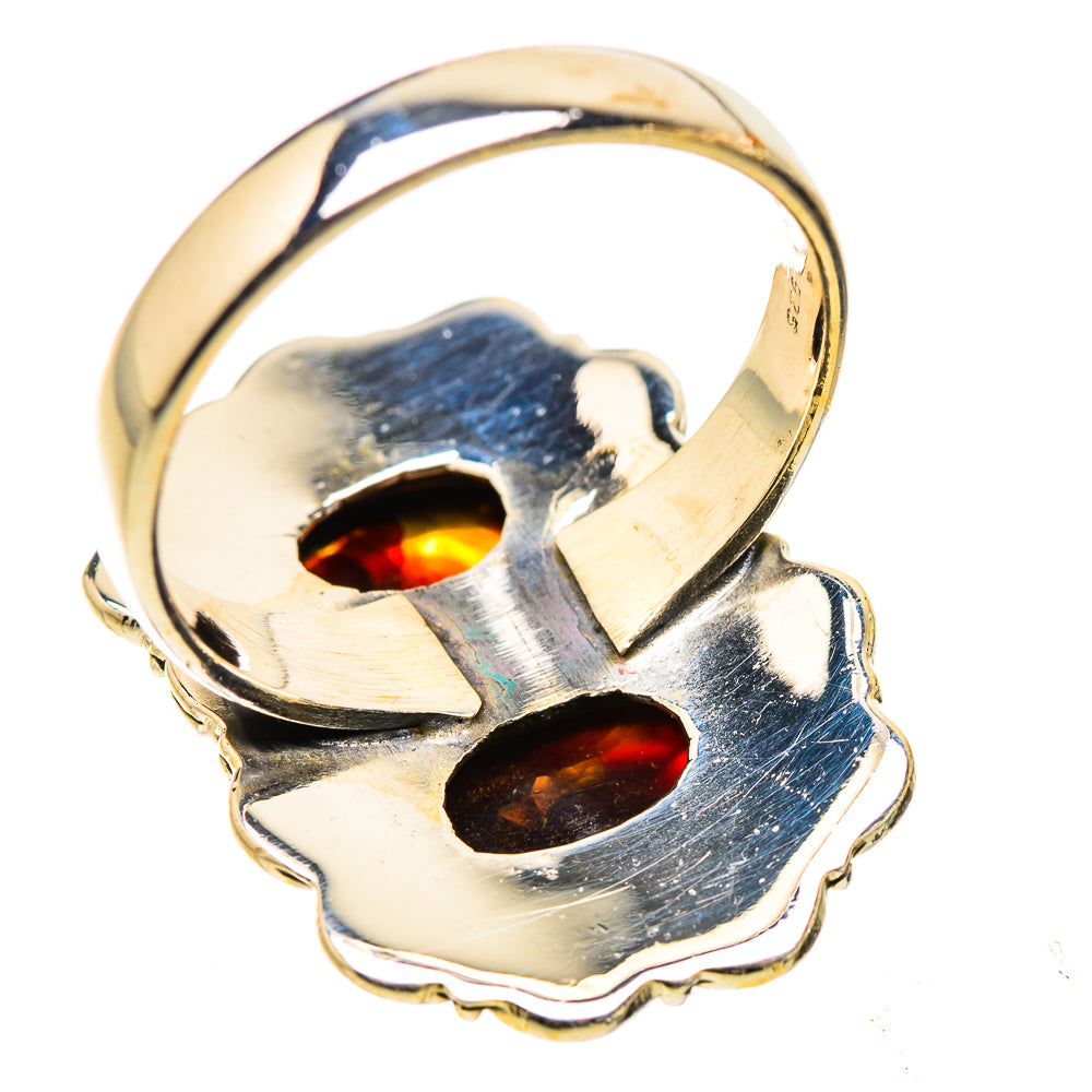 Anasilvercos Large Mexican Fire Agate Ring Size 7.75 (925 Sterling Silver)