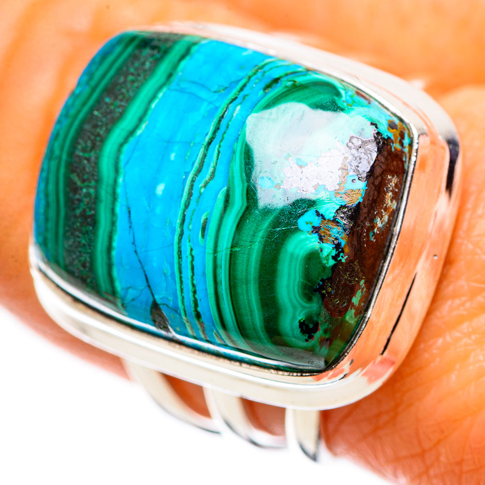 Malachite In Chrysocolla Ring Size 8.25 (925 Sterling Silver) RING135678
