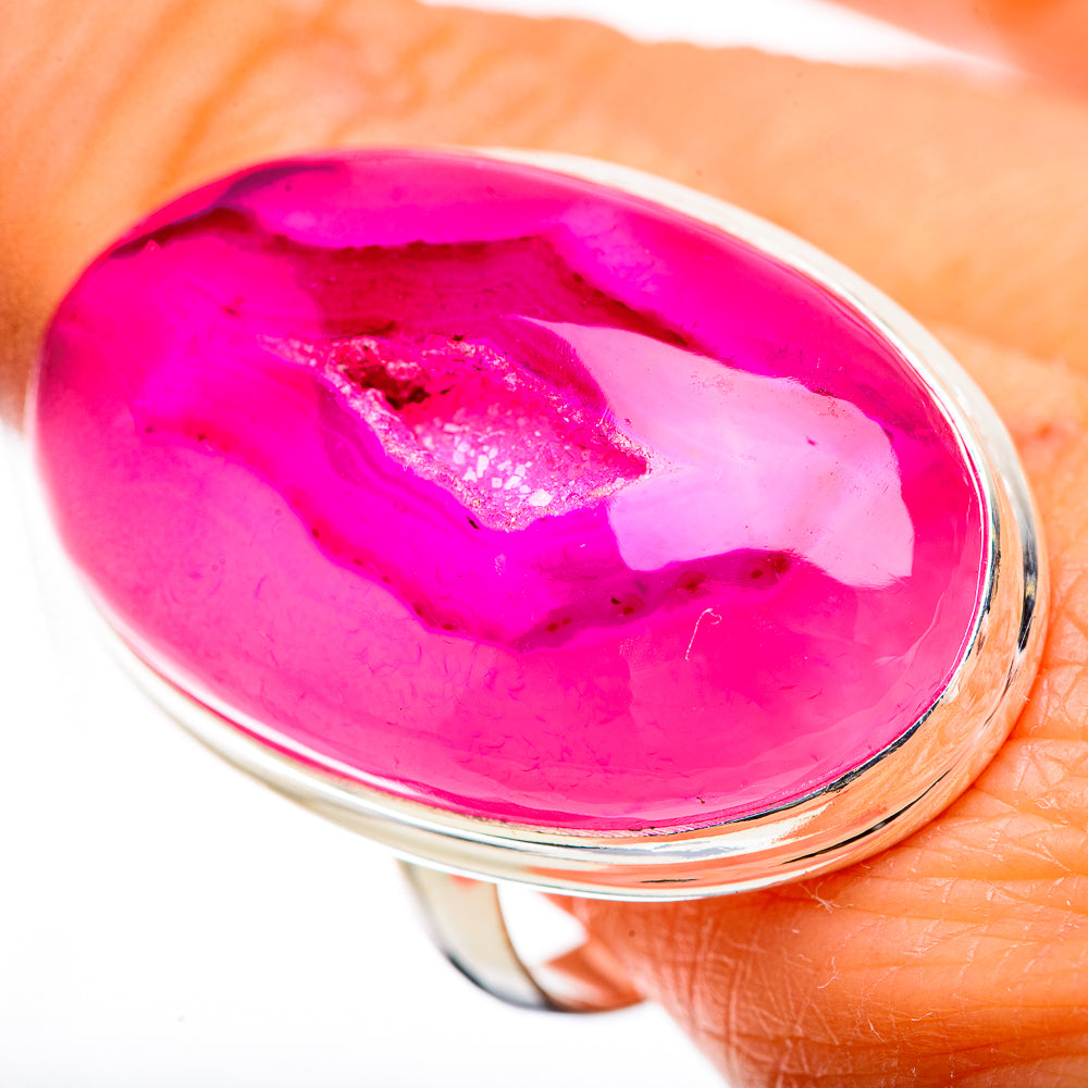 Large Pink Window Druzy Ring Size 10.25 (925 Sterling Silver) RING135360