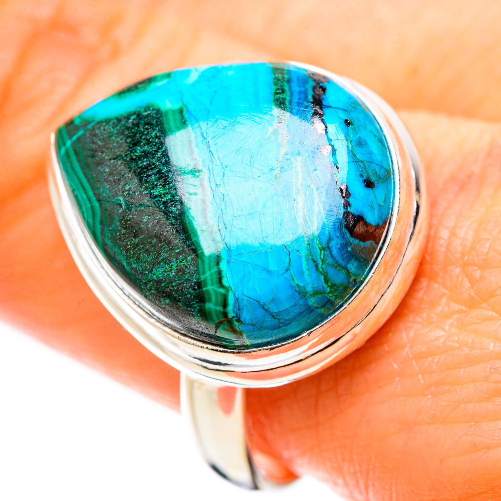 Anasilvercos Malachite In Chrysocolla Ring Size 10 (925 Sterling Silver)