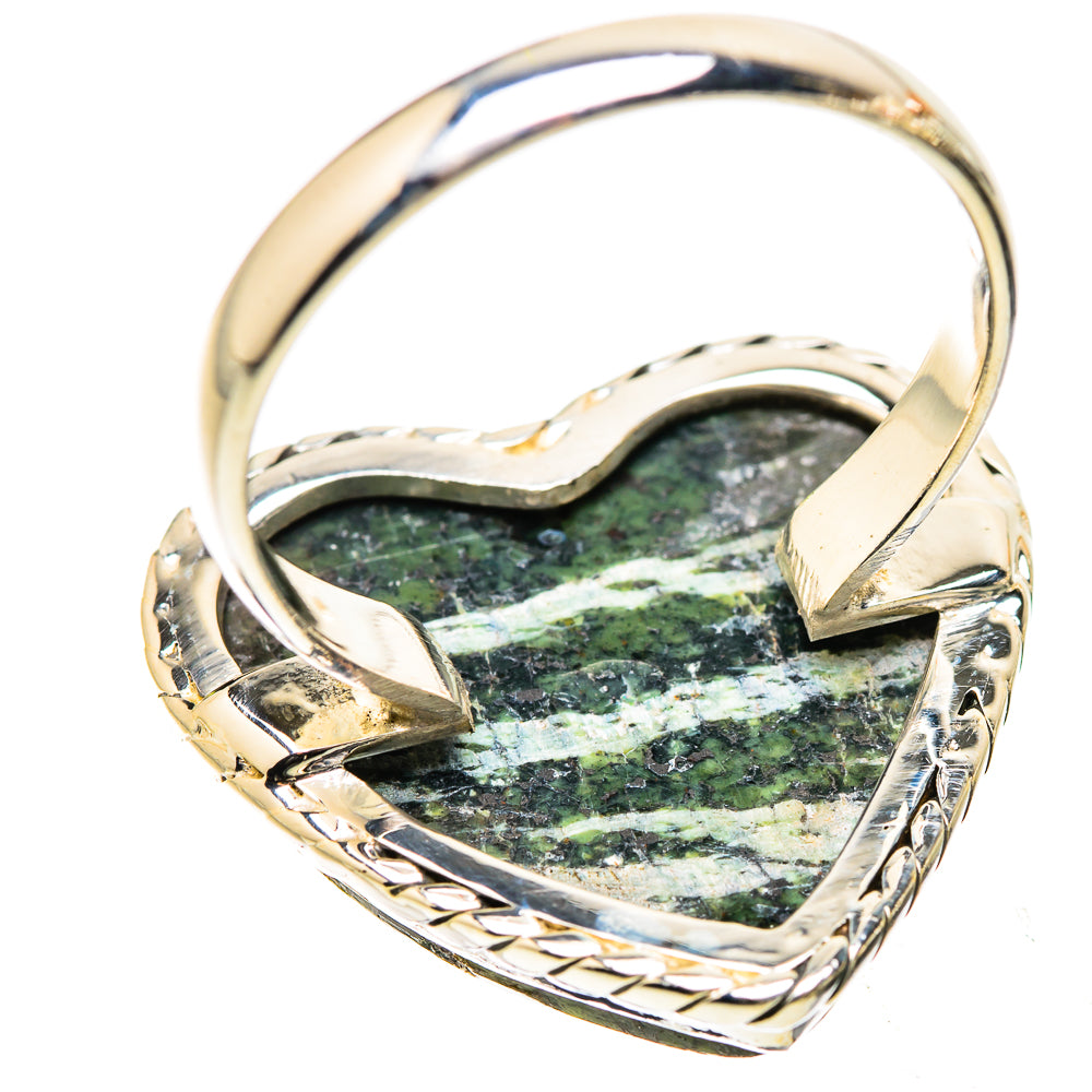 Anasilvercos Large Green Swiss Opal Ring Size 11.75 (925 Sterling Silver)