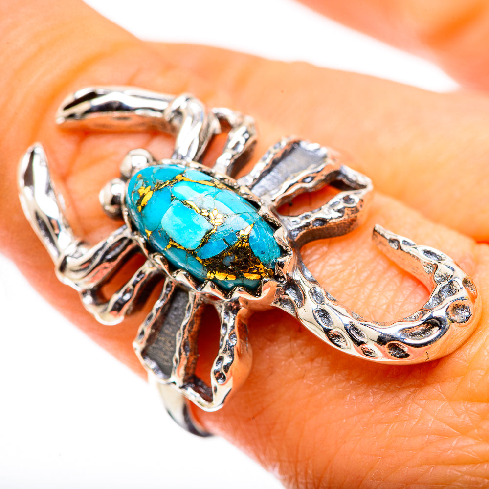 Anasilvercos Blue Copper Composite Turquoise Ring Size 9 (925 Sterling Silver)