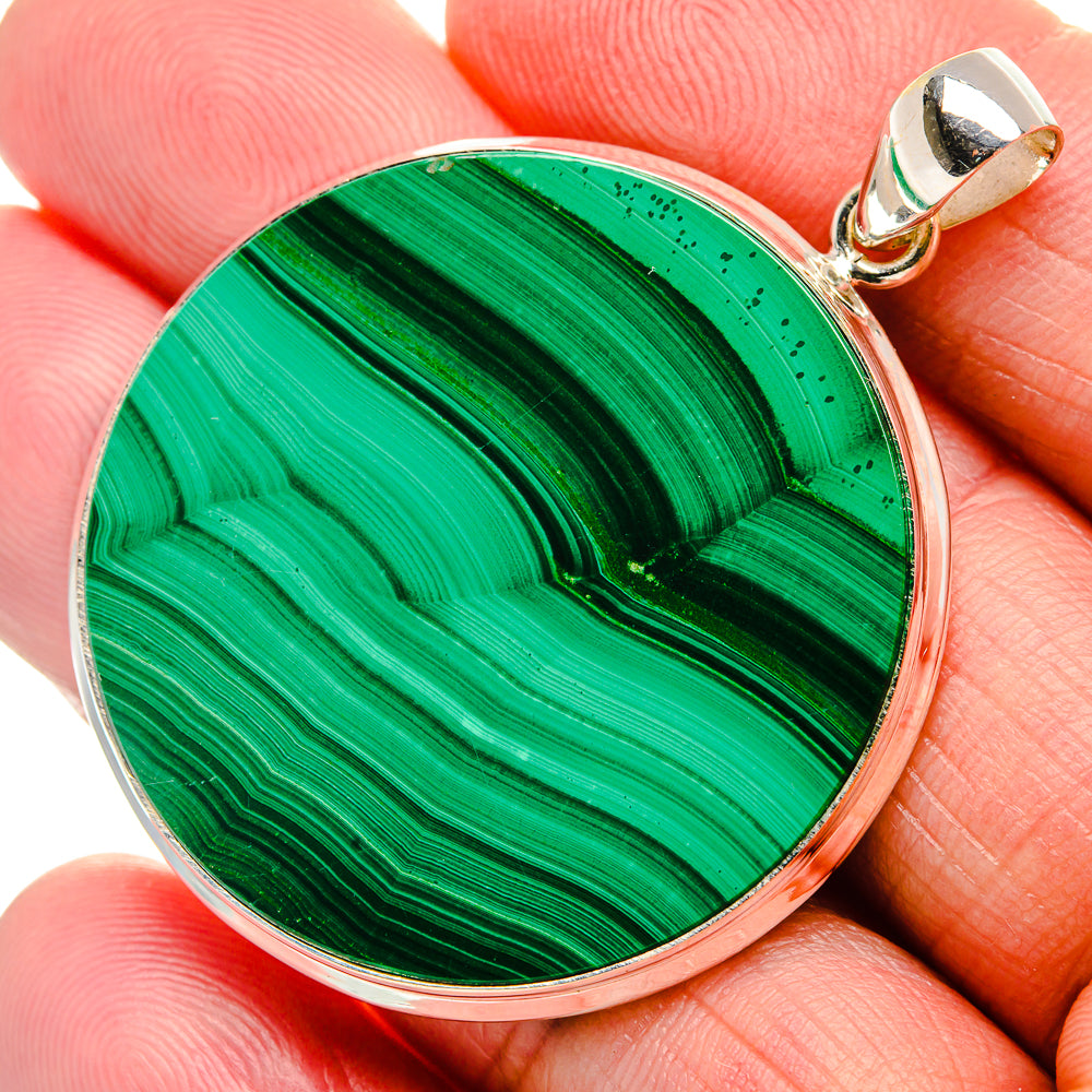 Malachite Pendant 2" (925 Sterling Silver) PD37013