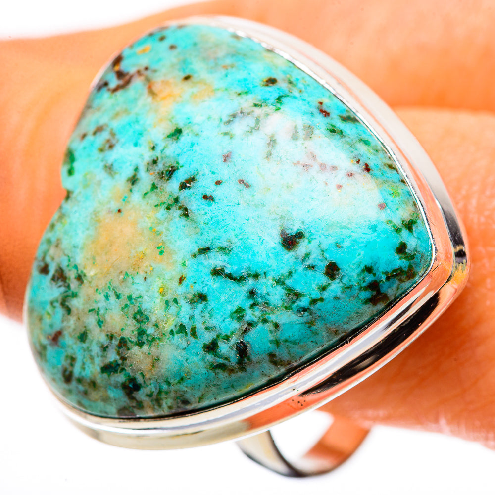 Large African Turquoise Jasper Ring Size 12 (925 Sterling Silver) RING135757